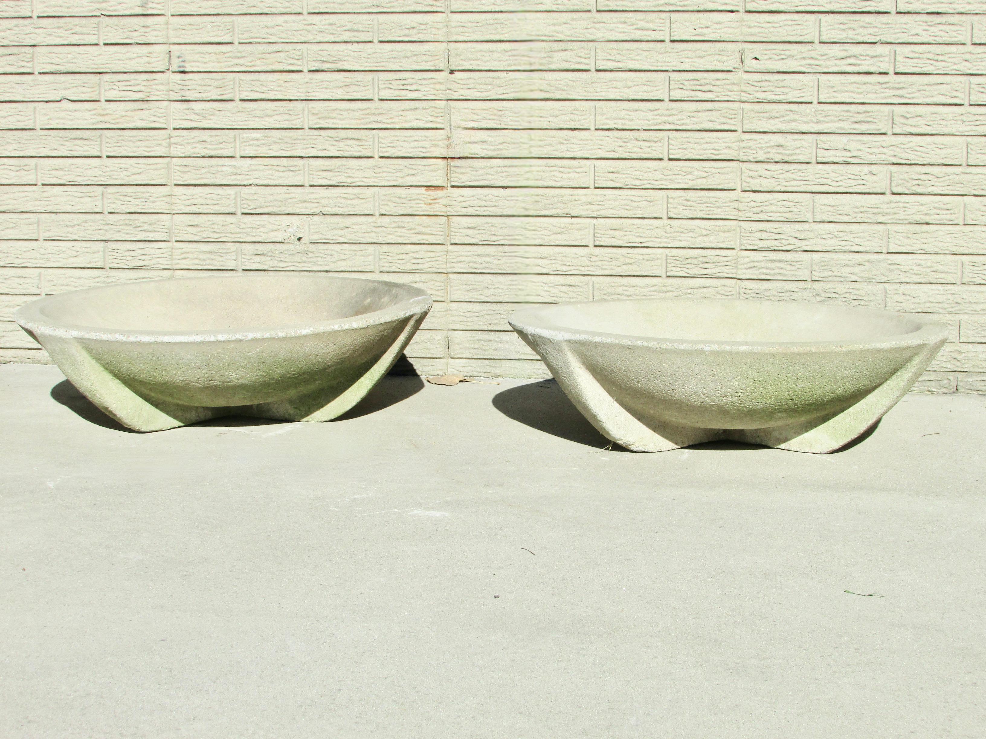 20th Century Frank Lloyd Wright Style Arts and Crafts Prairie School Cement Planter Pots For Sale