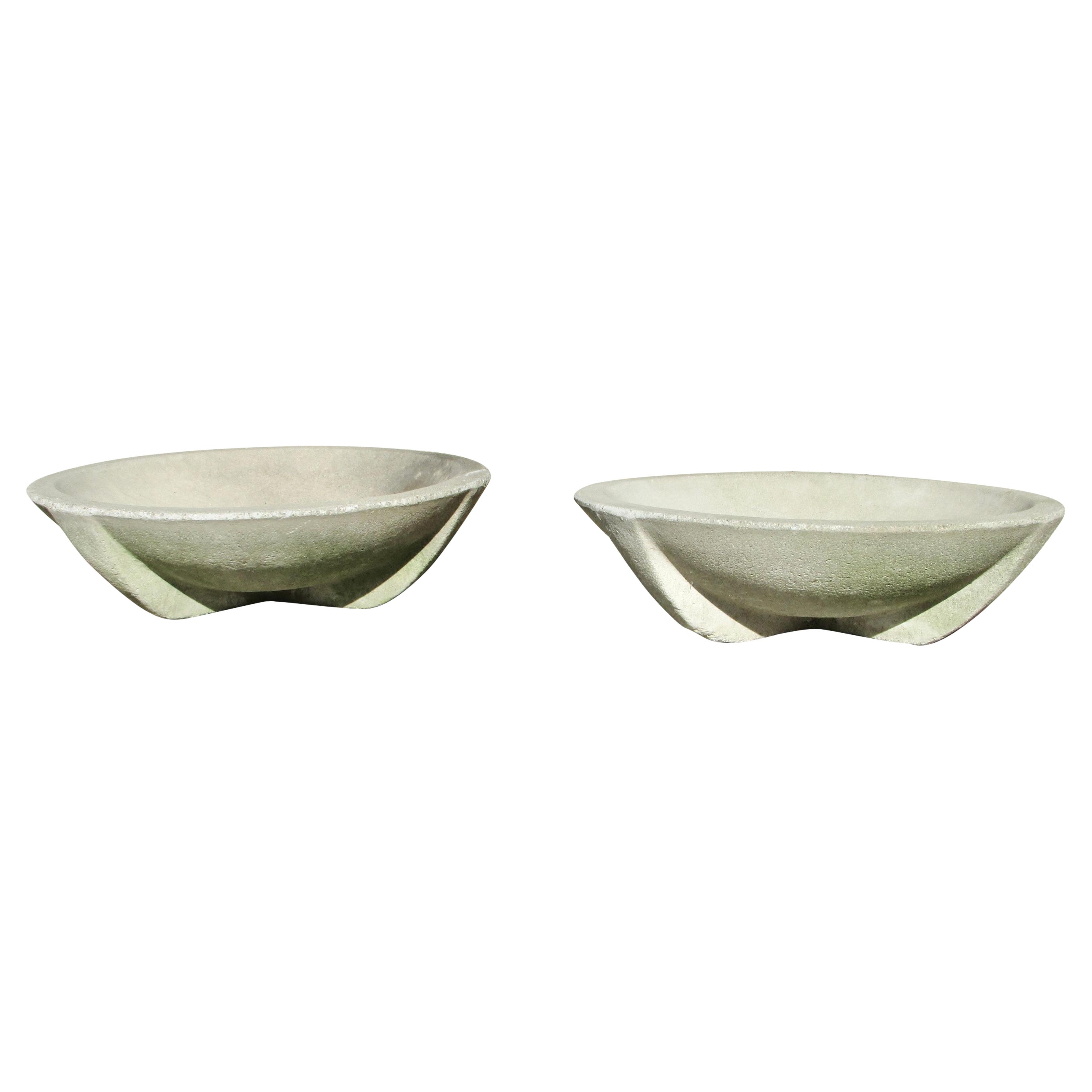 Frank Lloyd Wright Style Arts and Crafts Prairie School Cement Planter Pots