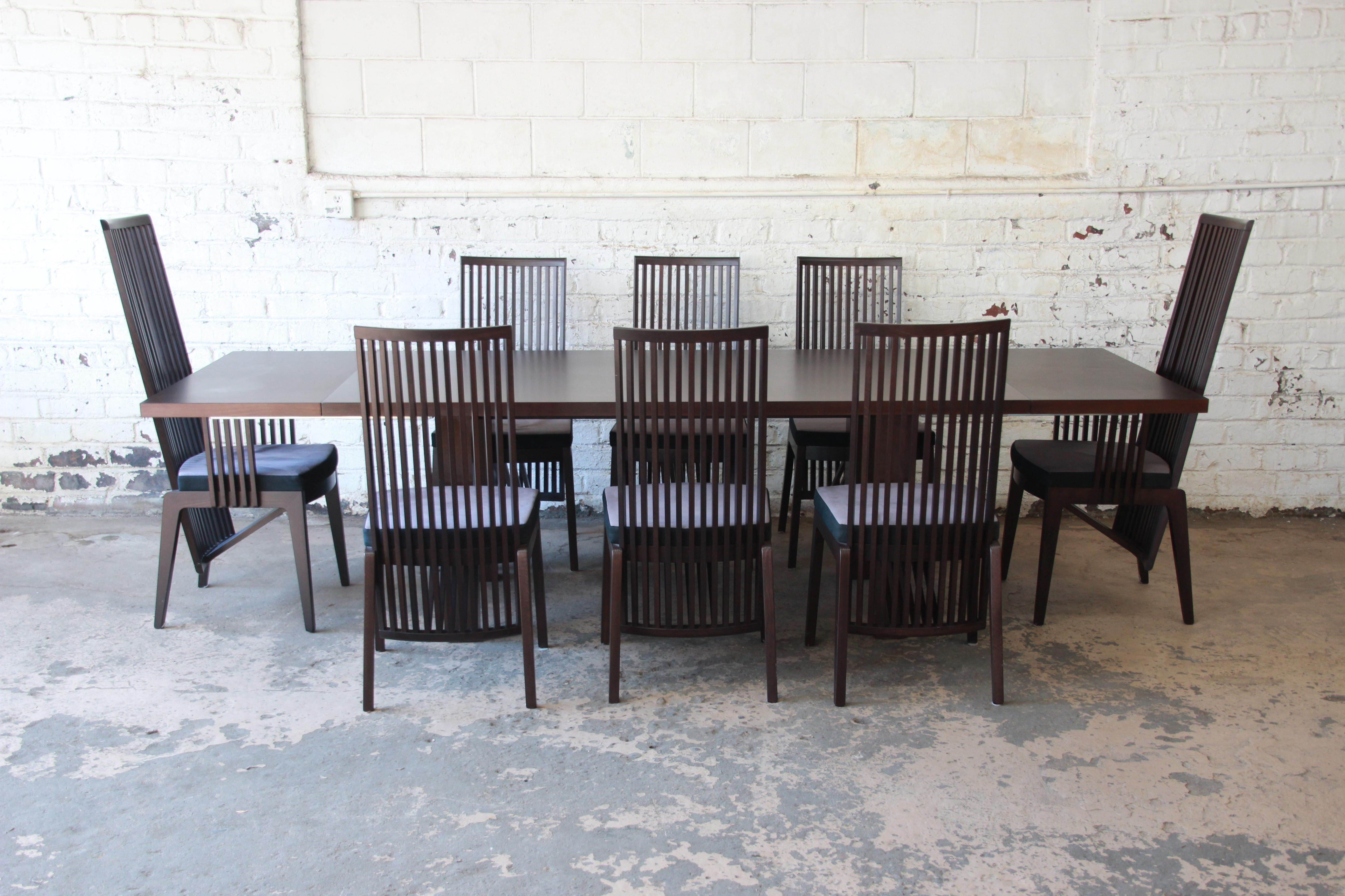 Frank Lloyd Wright Style Arts & Crafts Dining Chairs by A. Sibau, Set of Eight 5