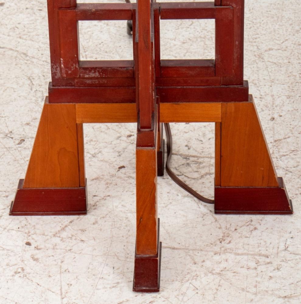 Art Deco Frank Lloyd Wright Style Cherrywood Torchieres, Pair For Sale