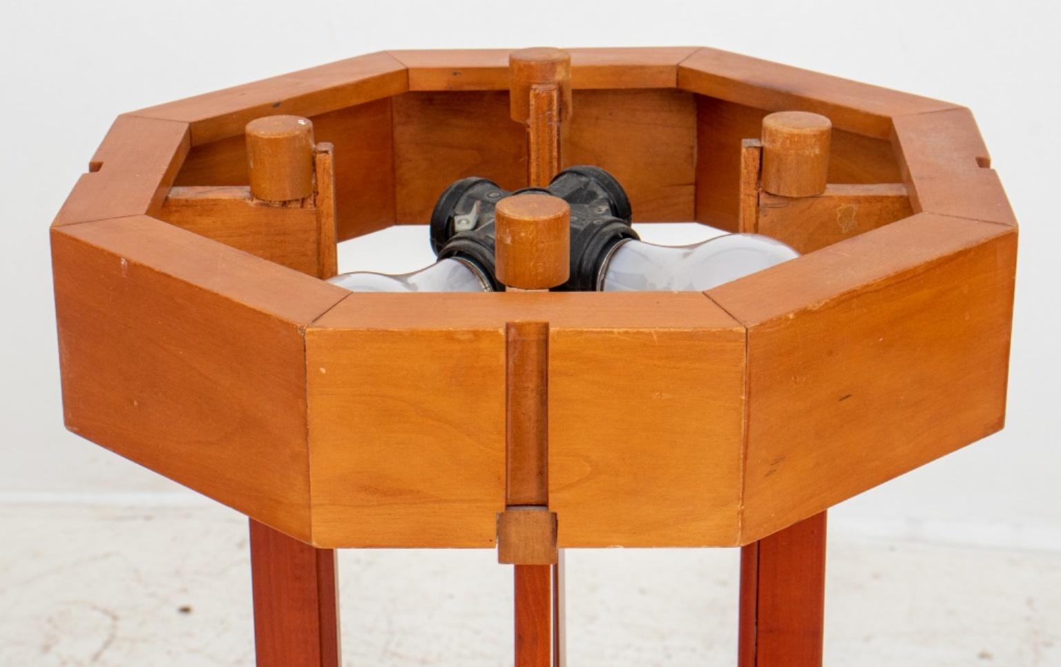 Frank Lloyd Wright Style Cherrywood Torchieres, Pair In Good Condition For Sale In New York, NY