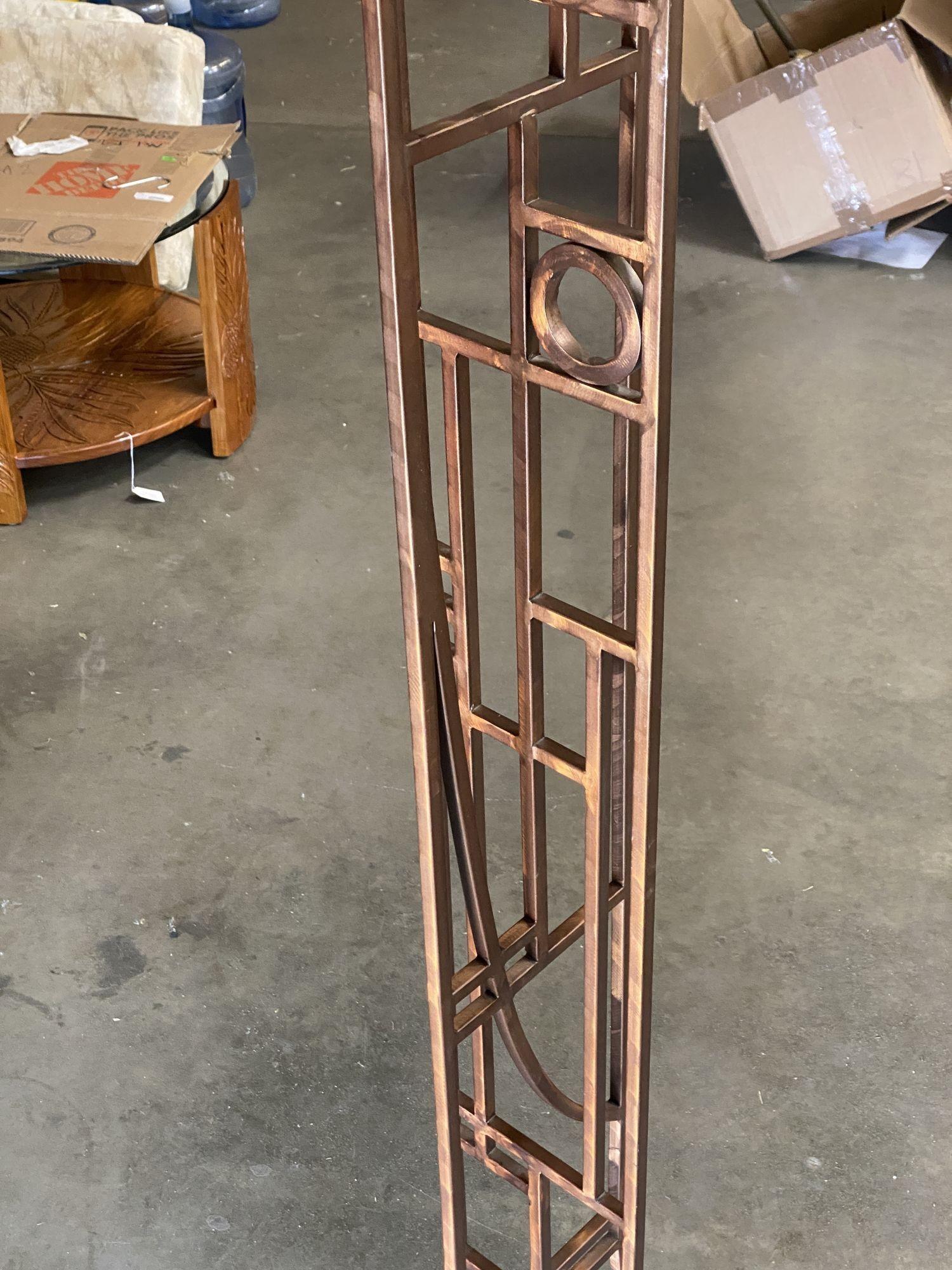 Frank Lloyd Wright Style Copper Colored Coat & Hat Rack For Sale 3