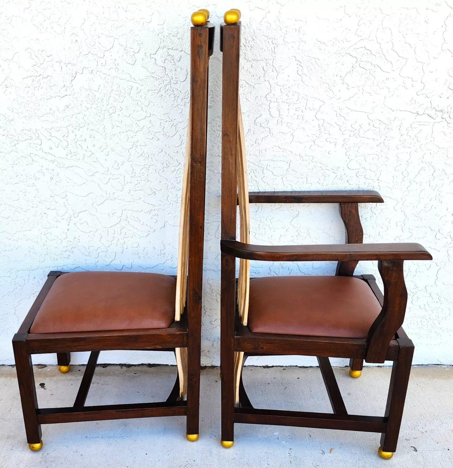 Mid-Century moderno Set di 8 sedie da pranzo in stile Frank Lloyd Wright in vendita