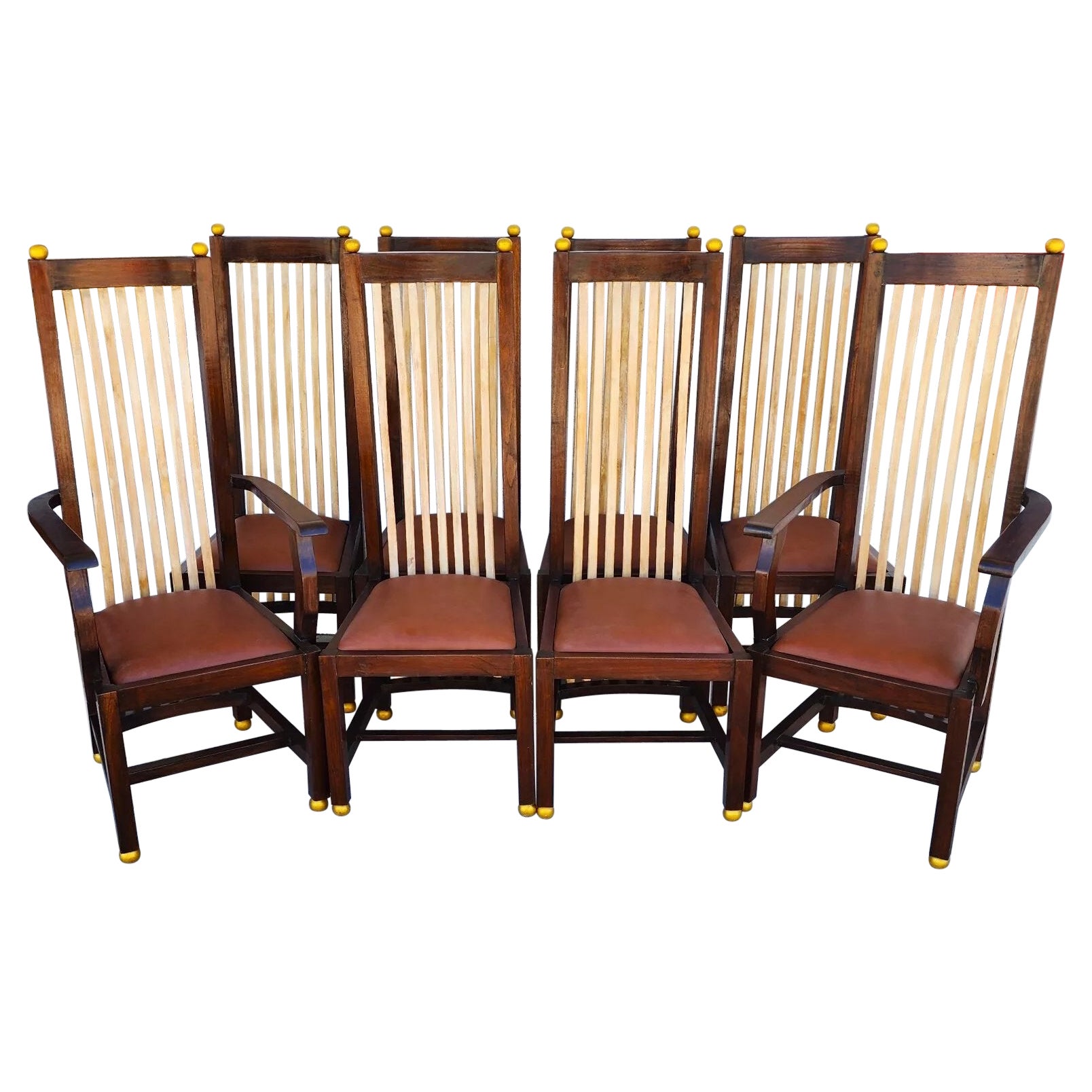 Frank Lloyd Wright Style Dining Chairs Set of 8
