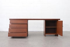 Frank Lloyd Wright Style Floating Teak Work Desk