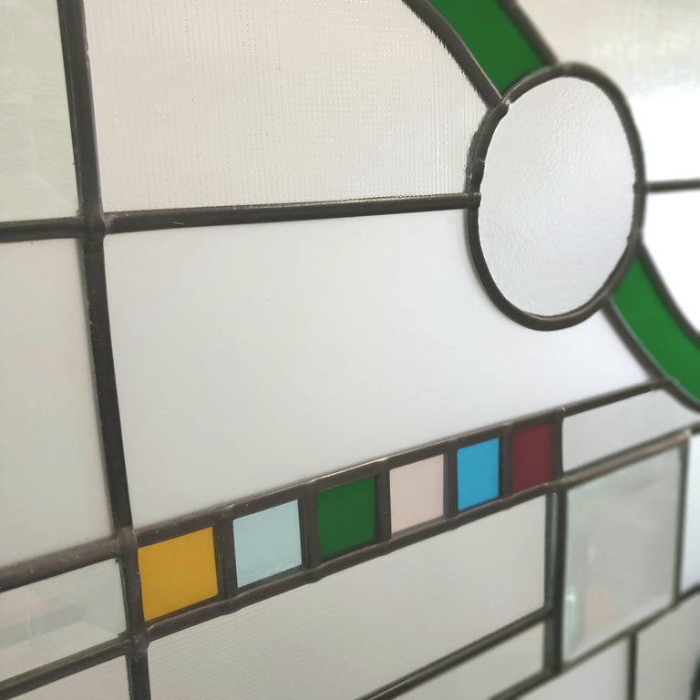 Frank Lloyd Wright Style Geometric Stained Glass Window For Sale At 1stDibs Frank lloyd wright style geometric stained glass window for sale at 1stdibs