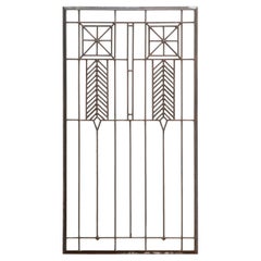 Panneau de fenêtre en verre plombé de style Frank Lloyd Wright, datant d'environ 1910