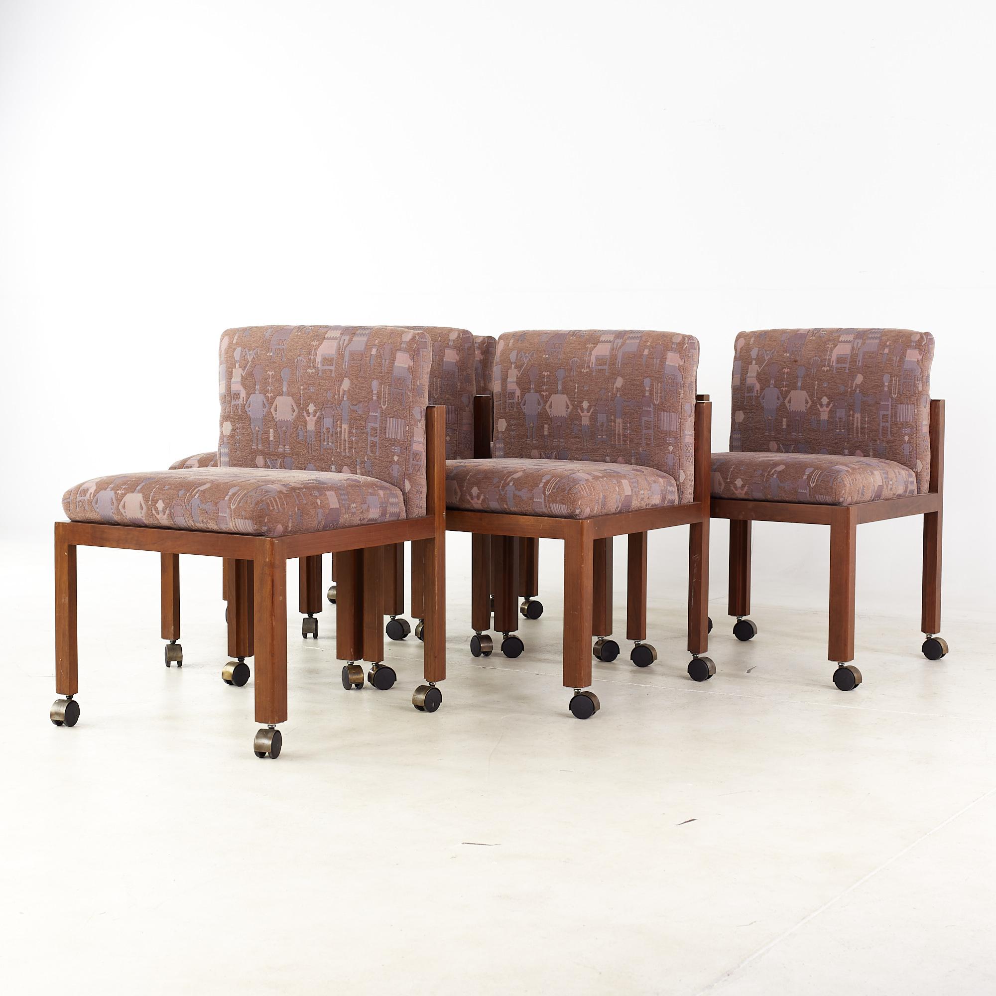 Frank Lloyd Wright Stil Mid Century Seite Esszimmer Stühle, Satz von 6 (Moderne der Mitte des Jahrhunderts) im Angebot