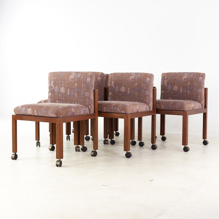 Frank Lloyd Wright Style Mid Century Side Dining Chairs, Set of 6 For ...