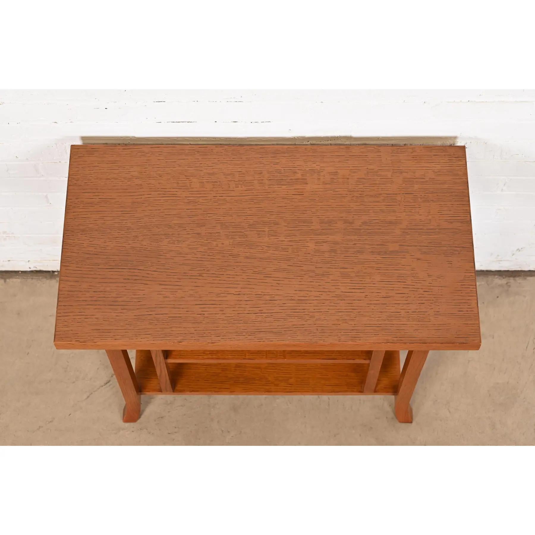 Frank Lloyd Wright Style Mission Oak Arts and Crafts Console or Side Table For Sale 1