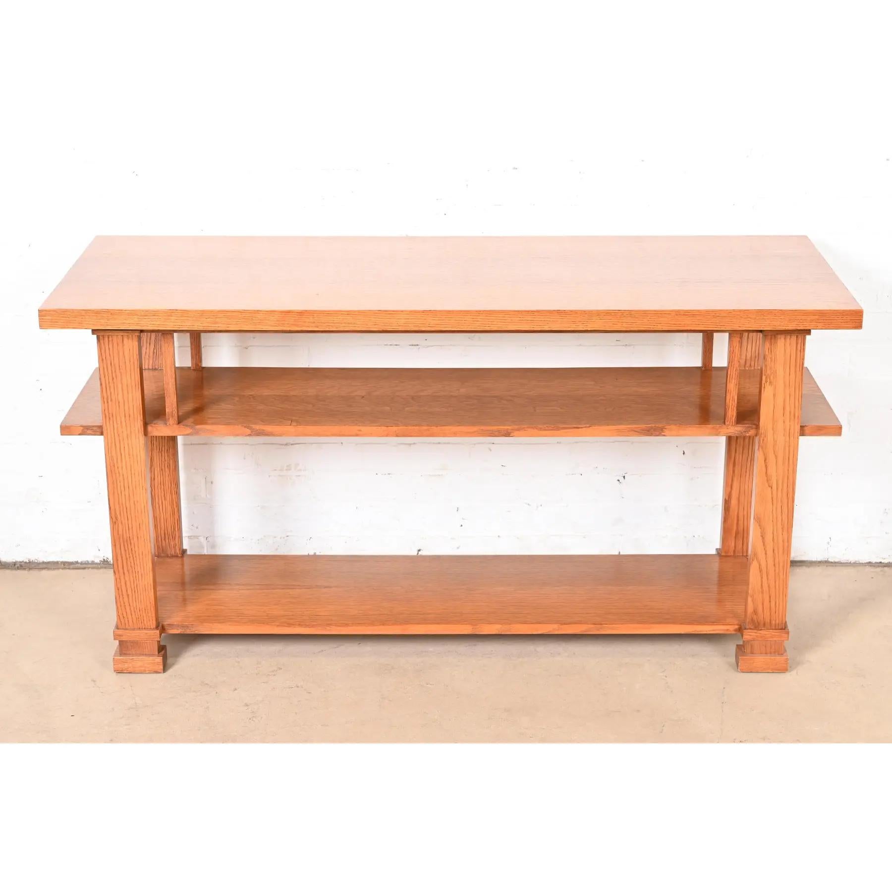American Frank Lloyd Wright Style Mission Oak Arts and Crafts Console Table