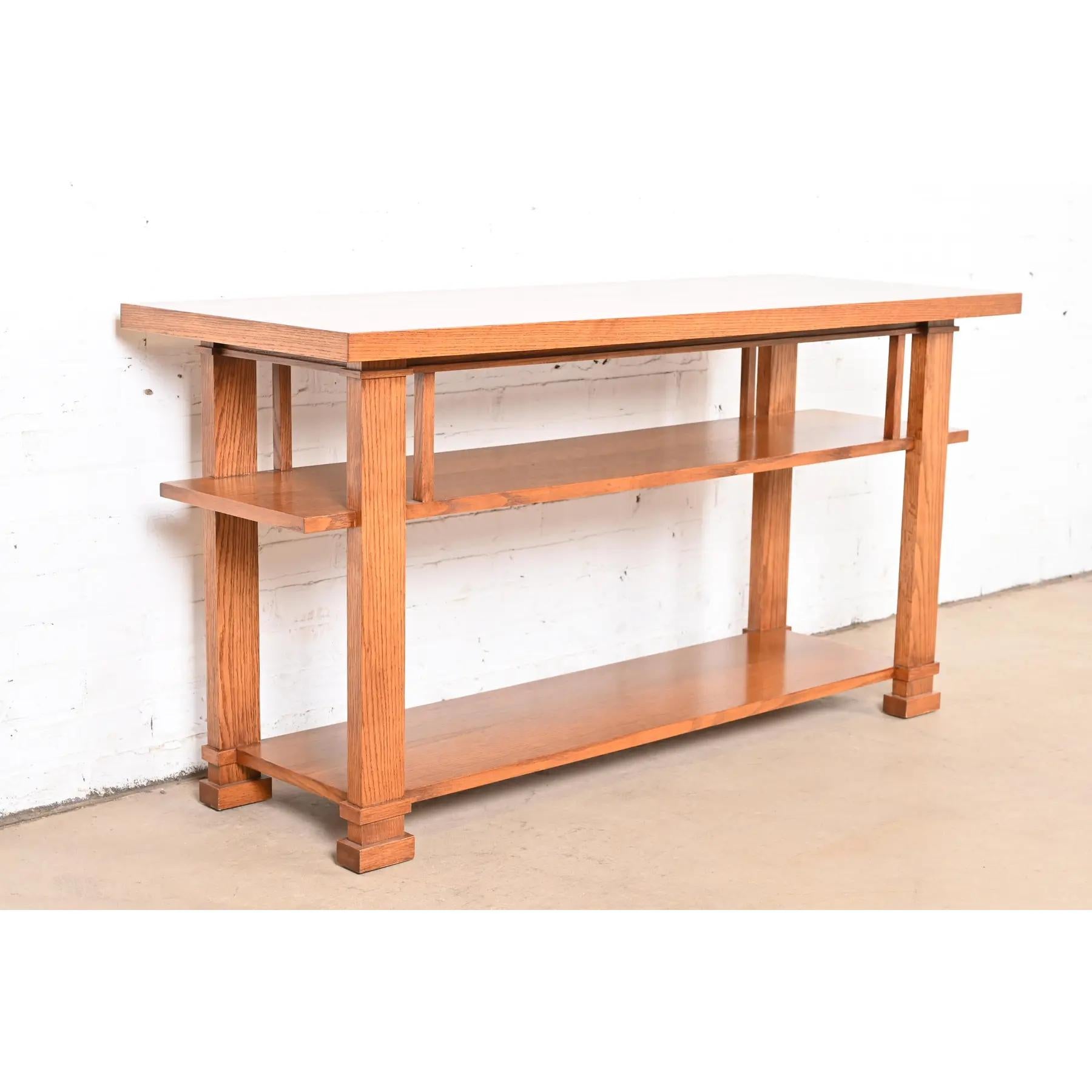 20th Century Frank Lloyd Wright Style Mission Oak Arts and Crafts Console Table