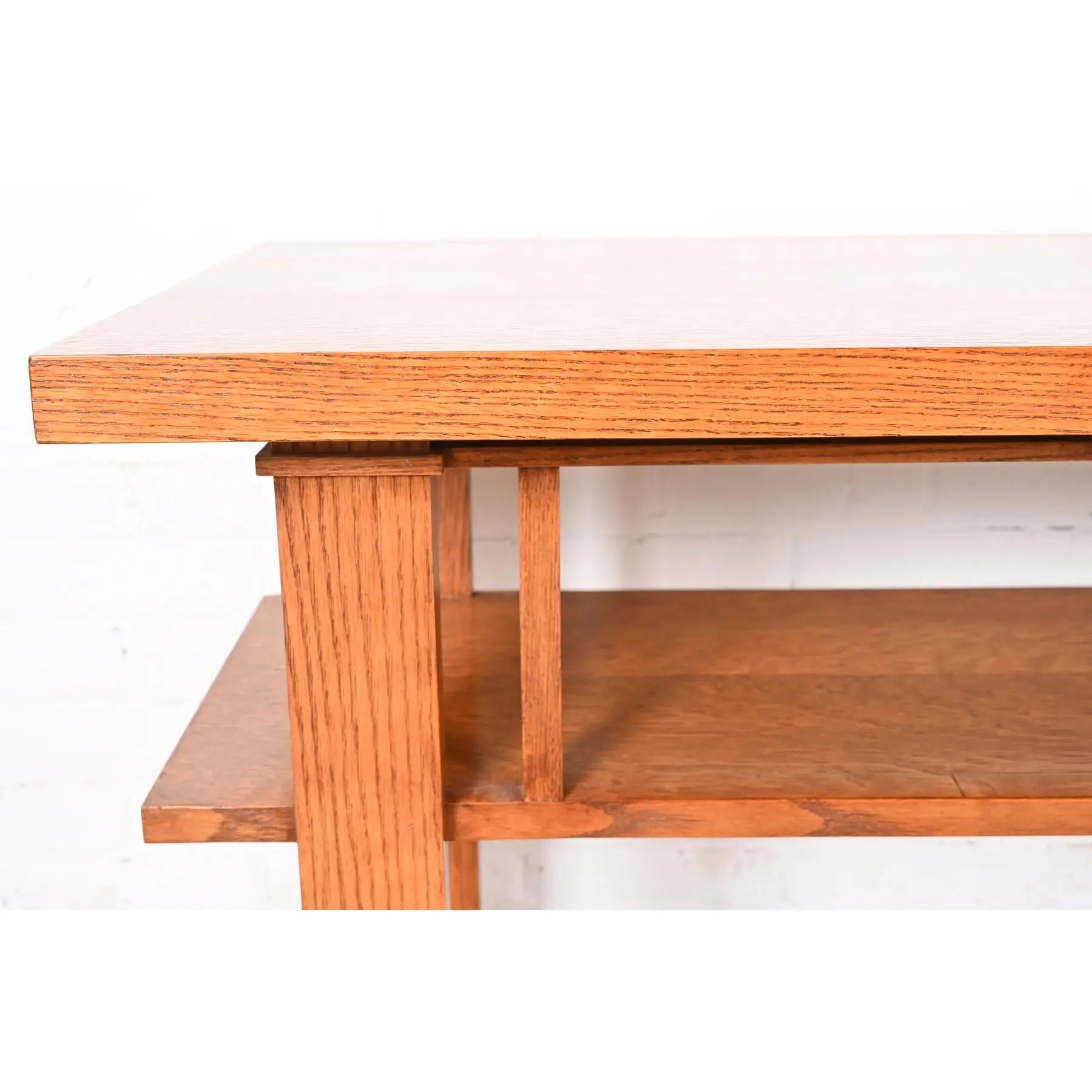 Frank Lloyd Wright Style Mission Oak Arts and Crafts Console Table 1