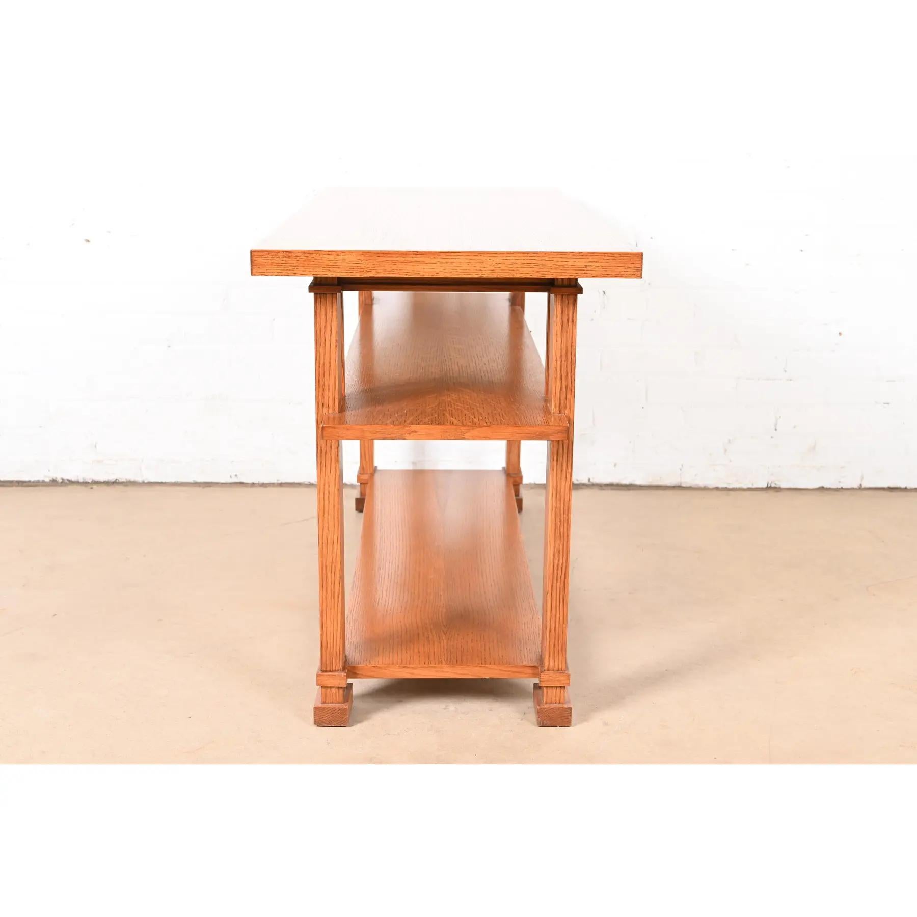 Frank Lloyd Wright Style Mission Oak Arts and Crafts Console Table 2