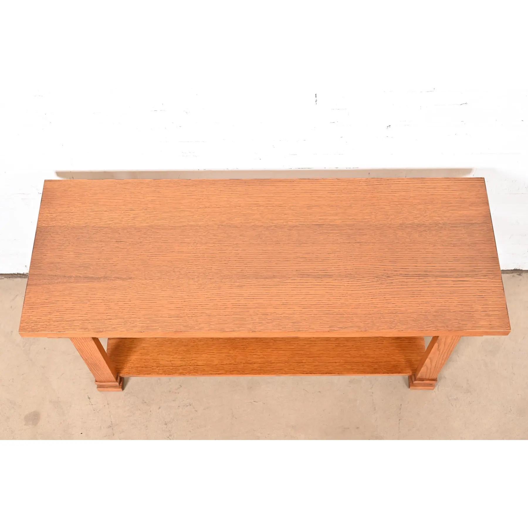 Frank Lloyd Wright Style Mission Oak Arts and Crafts Console Table 3