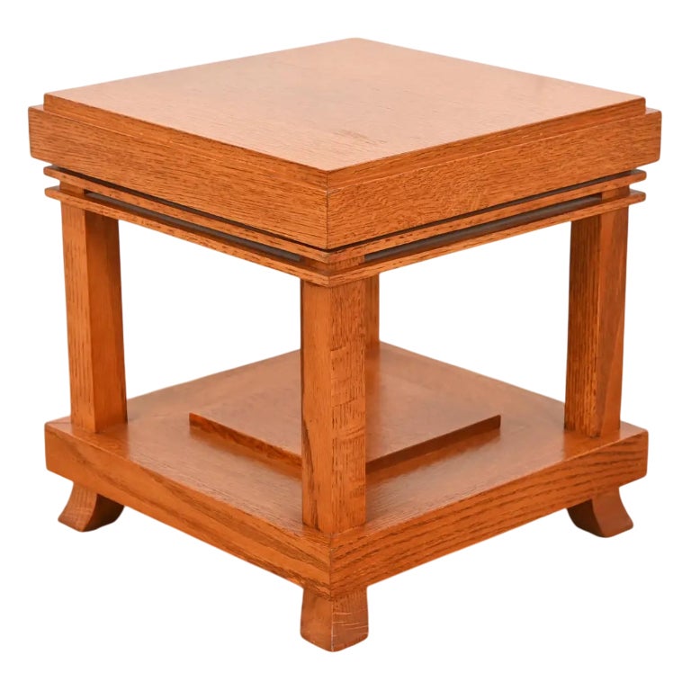 Frank Lloyd Wright Style Mission Oak Arts and Crafts Occasional Side Table