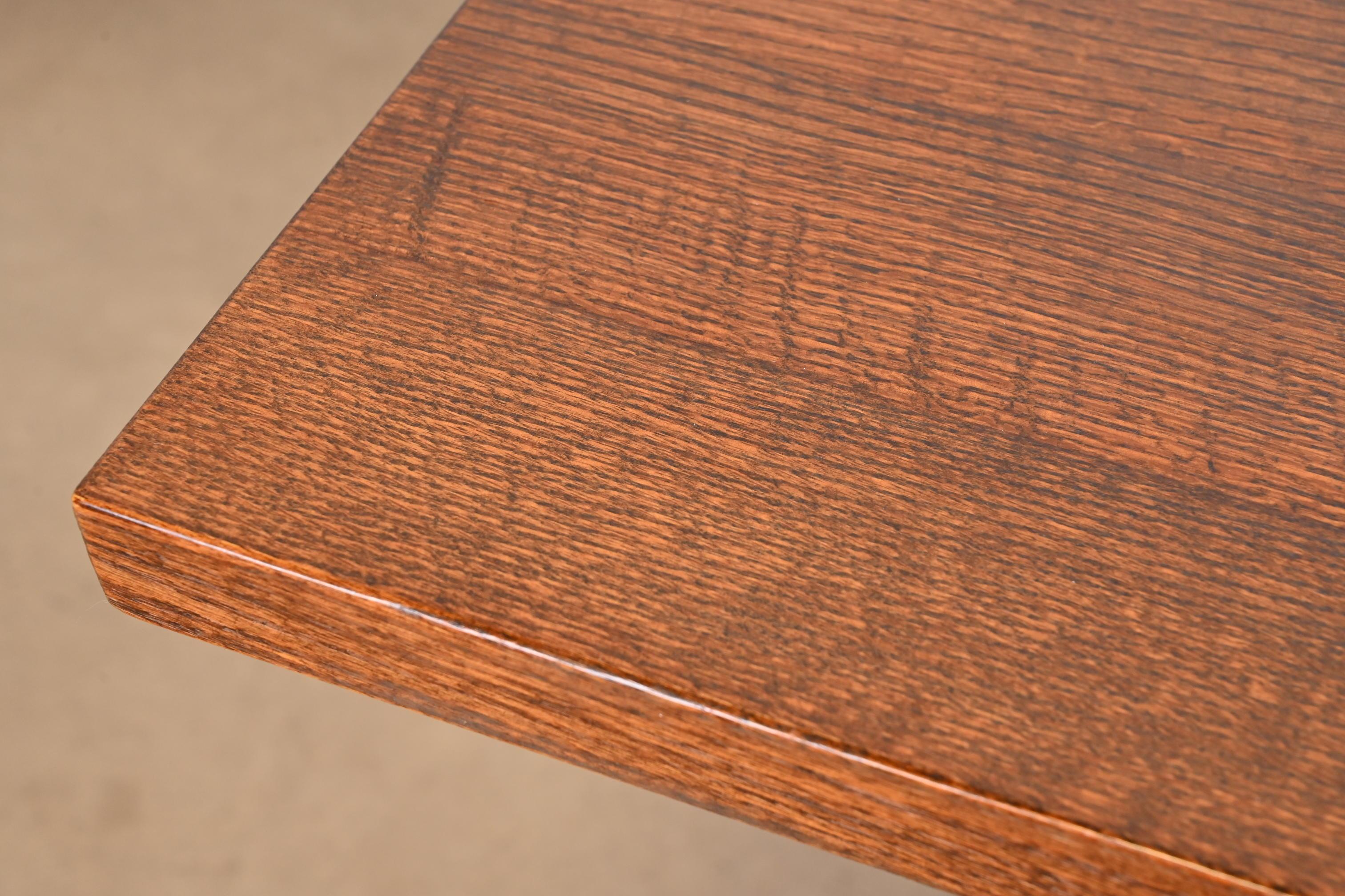20th Century Frank Lloyd Wright Style Mission Oak Arts & Crafts Trestle Dining Table