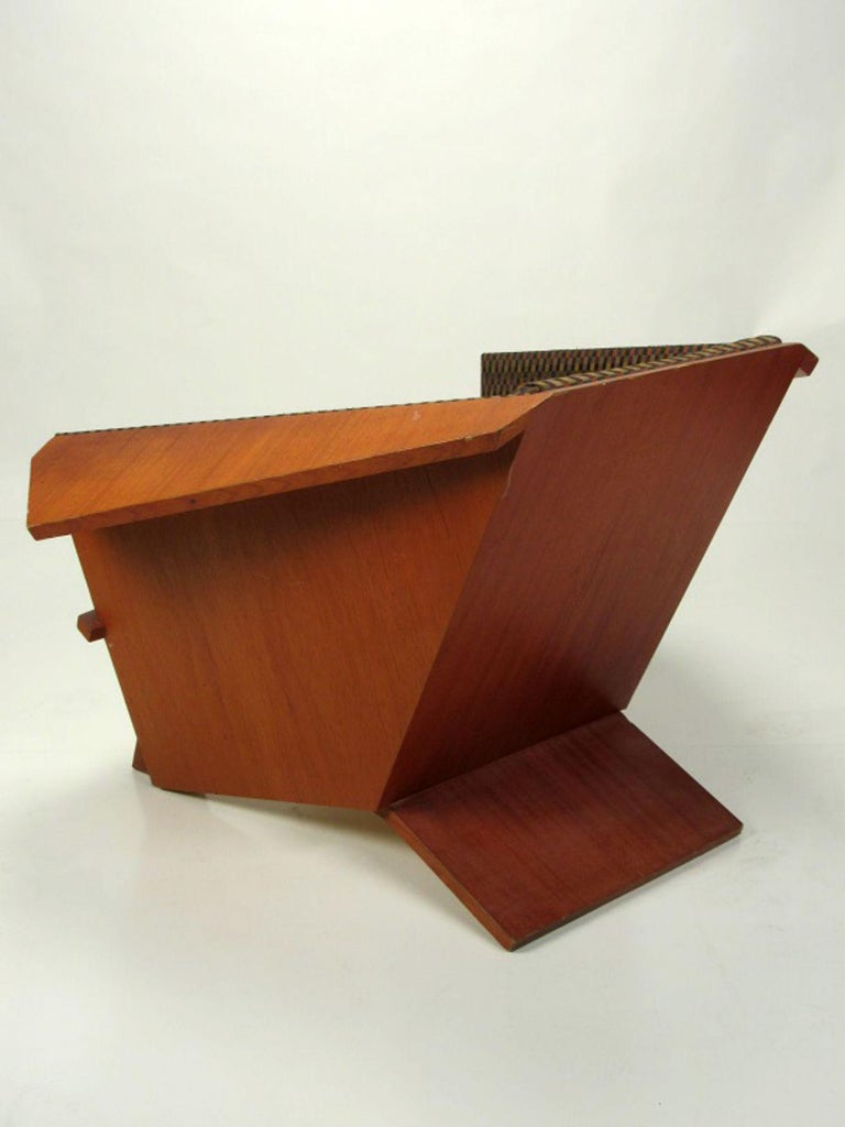 Frank Lloyd Wright Style Origami Lounge Chair, 1980s at 1stDibs