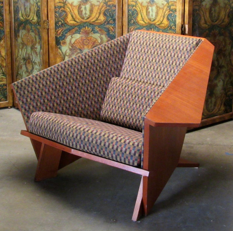 Frank Lloyd Wright Style Origami Lounge Chair, 1980s at 1stDibs