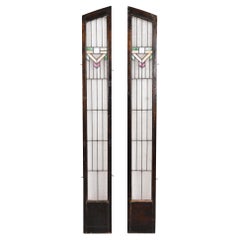 Frank Lloyd Wright Style Prairie School Arts & Crafts Stained Glass Windows