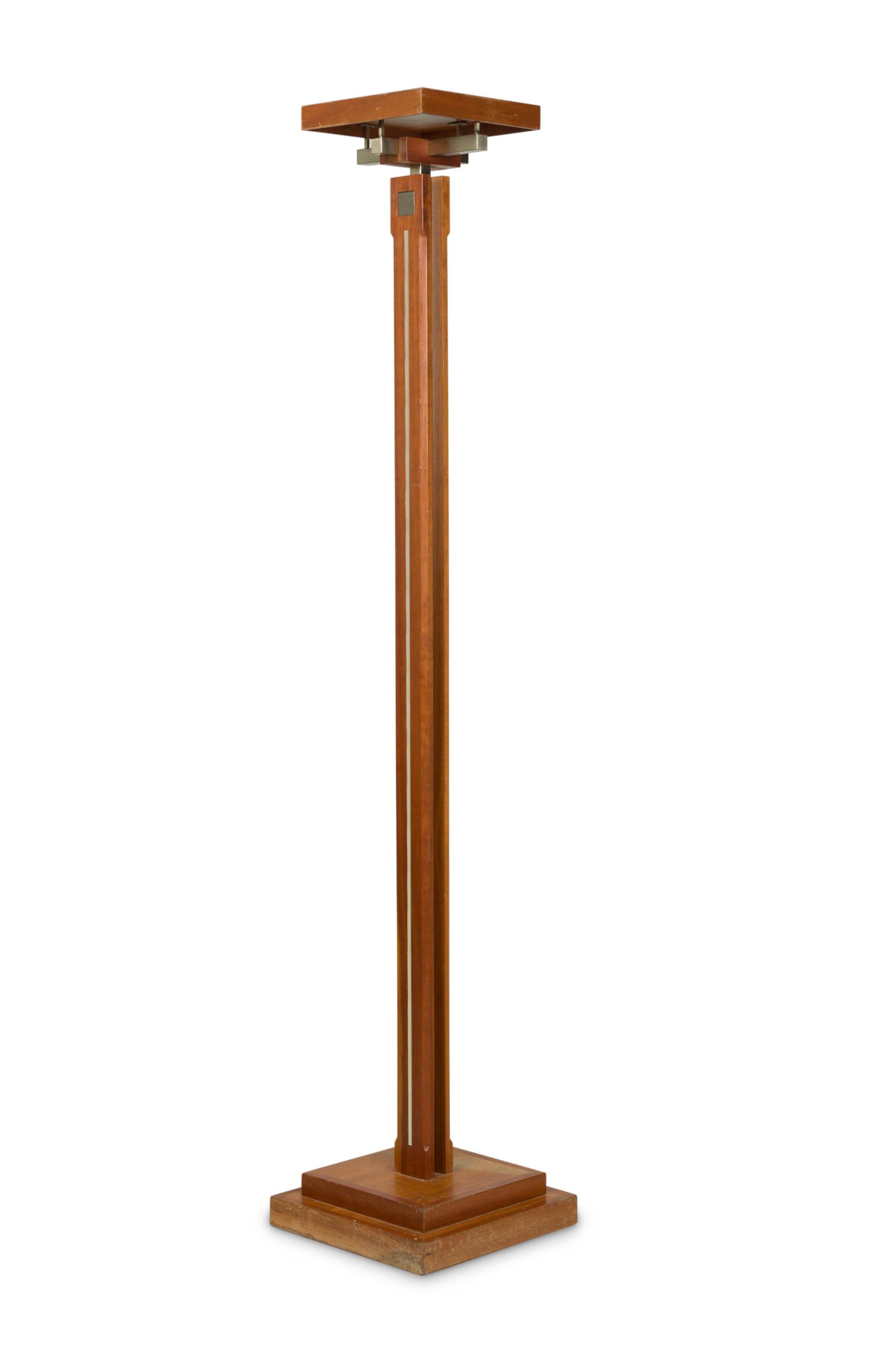 American Mid-Century standing hatrack / coat tree with a wooden central post mounted in a square stepped base. (FRANK LLOYD WRIGHT, TALIESEN)
 

 Minor wear

