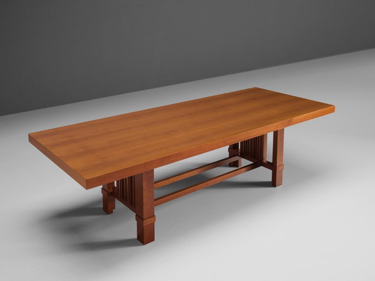 Frank Lloyd Wright for Cassina, '608 Taliesin' dining table, cherry, design 1917, production 1989, United States

This 'Taliesin' table 608 was designed by Frank Lloyd Wright in 1917 and produced by Cassina in the 1980s. The table has an incredibly
