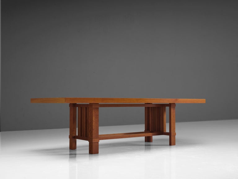 Mid-Century Modern Frank Lloyd Wright for Cassina 'Taliesin' Dining Table in Cherry Wood  For Sale