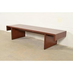 Frank Lloyd Wright Taliesin geschnitzte Mahagoni-Bank, neu restauriert