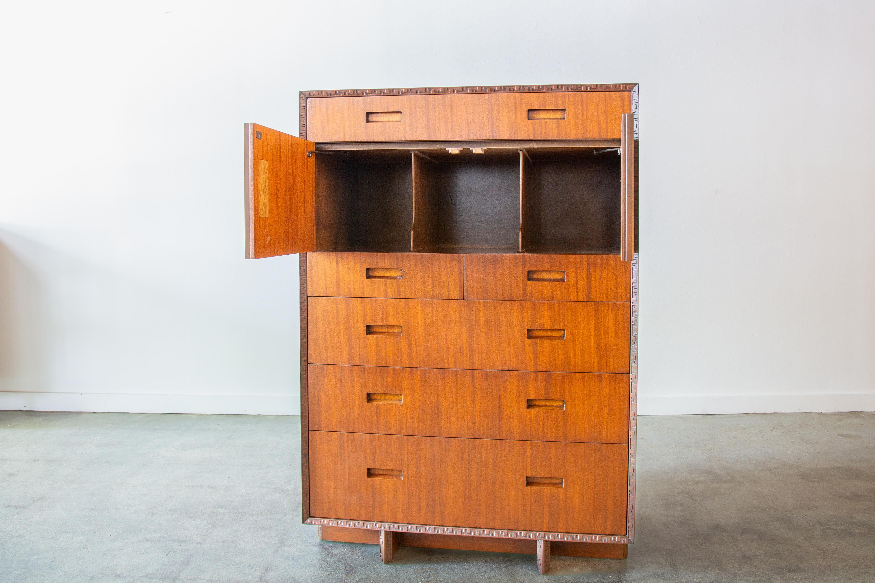 American Frank Lloyd Wright Taliesin Chest of Drawers for Heritage Henredon Mahogany