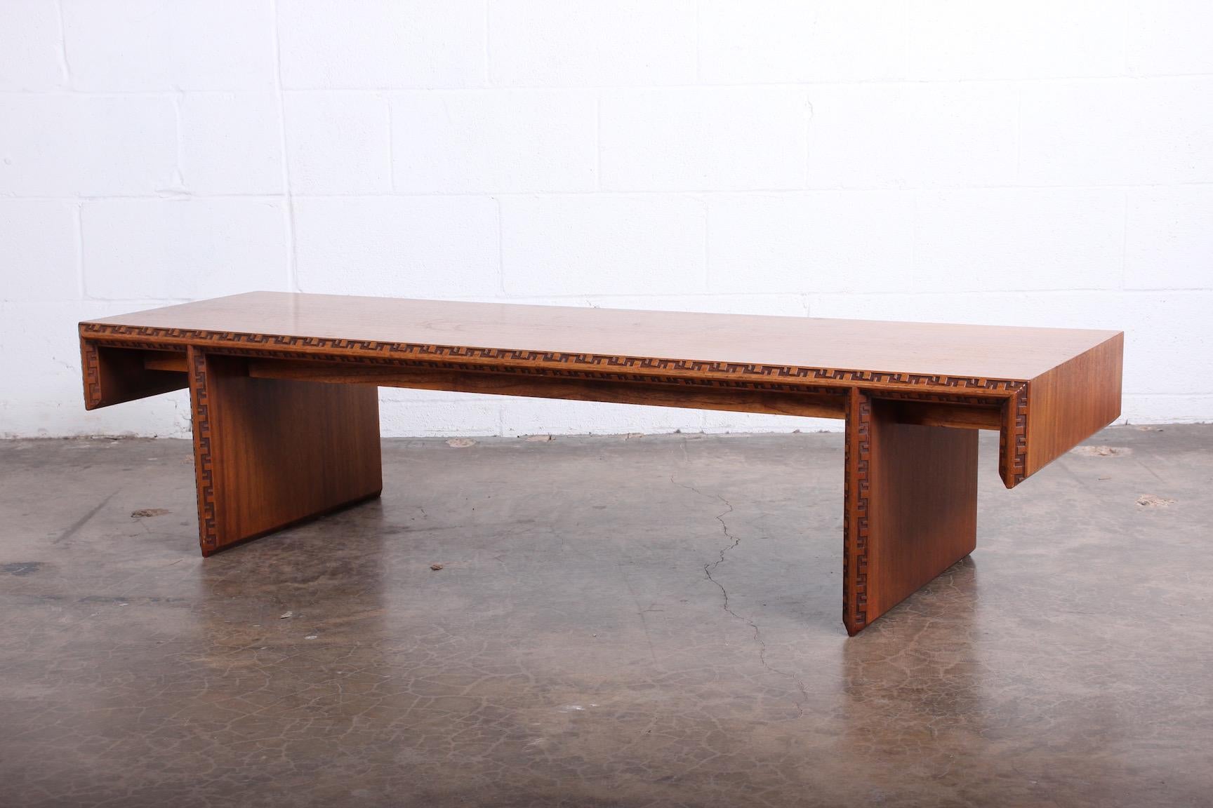 Mahogany Frank Lloyd Wright 'Taliesin' Coffee Table / Bench