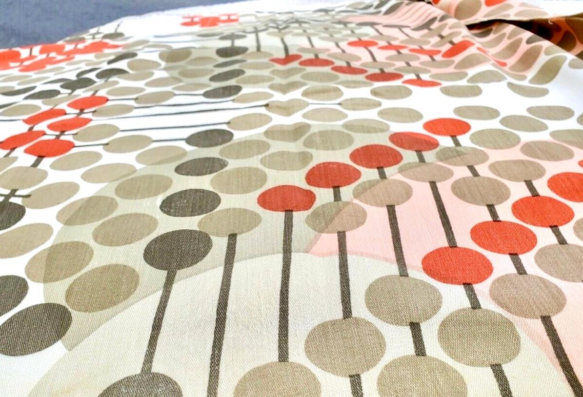 American Frank Lloyd Wright Taliesin Large Linen Textile Swatch 1955 Signed, Schumacher