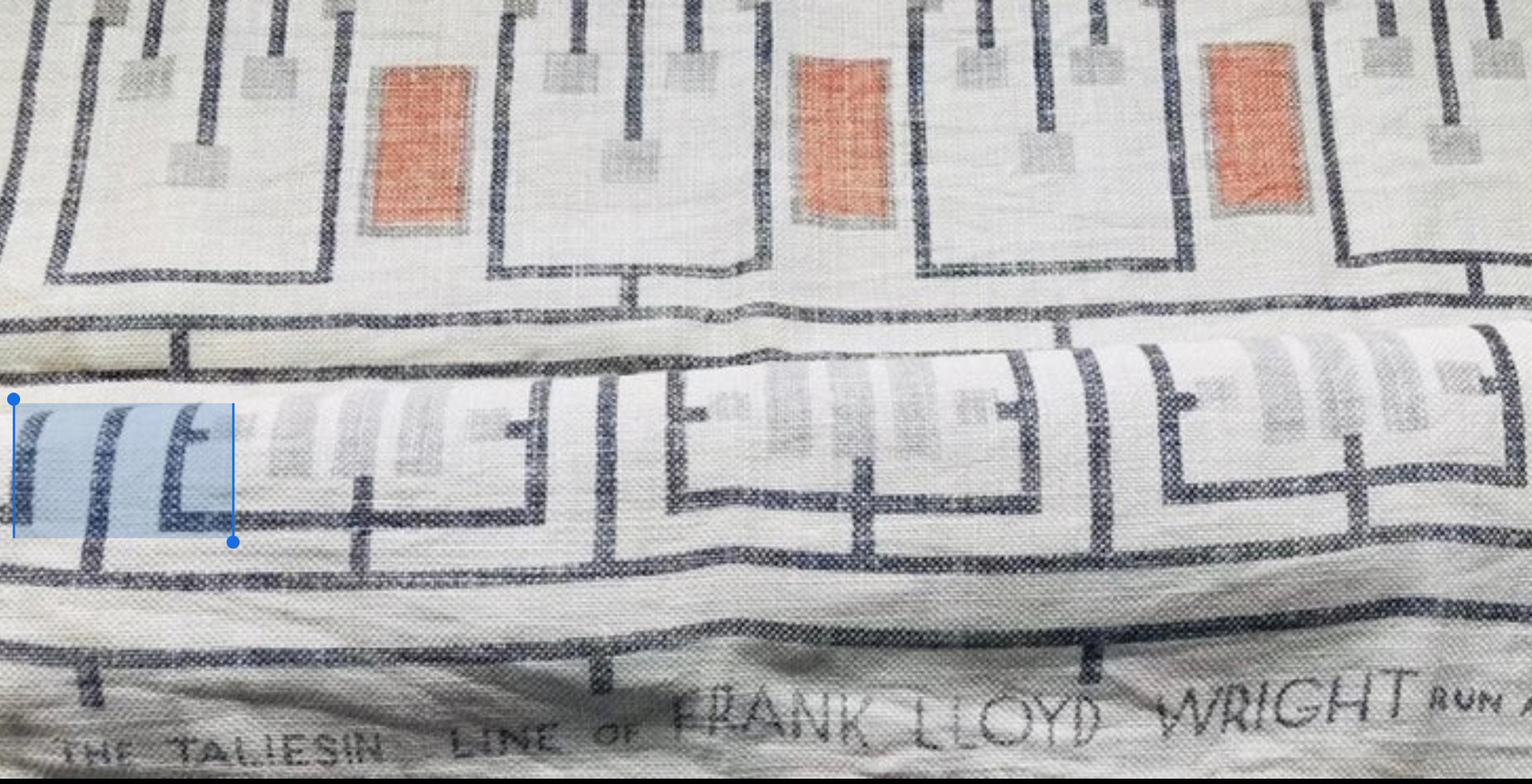 Mid-Century Modern Frank Lloyd Wright Taliesin Linen Textile Swatch 1955 Design 105 Schumacher, Red For Sale