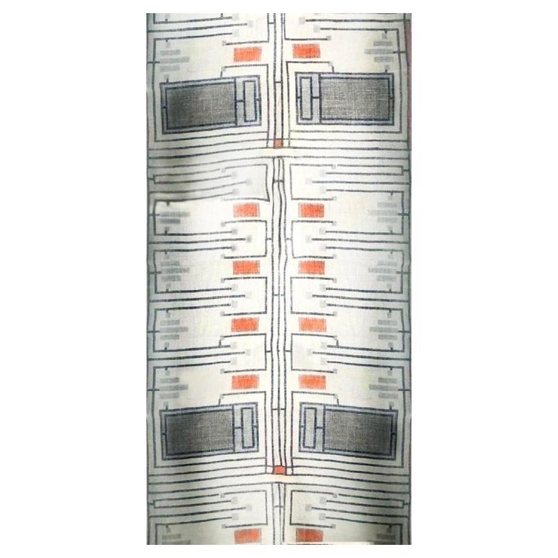 Frank Lloyd Wright Taliesin Leinen-Textil-Uhr 1955 Design 105 Schumacher, Rot