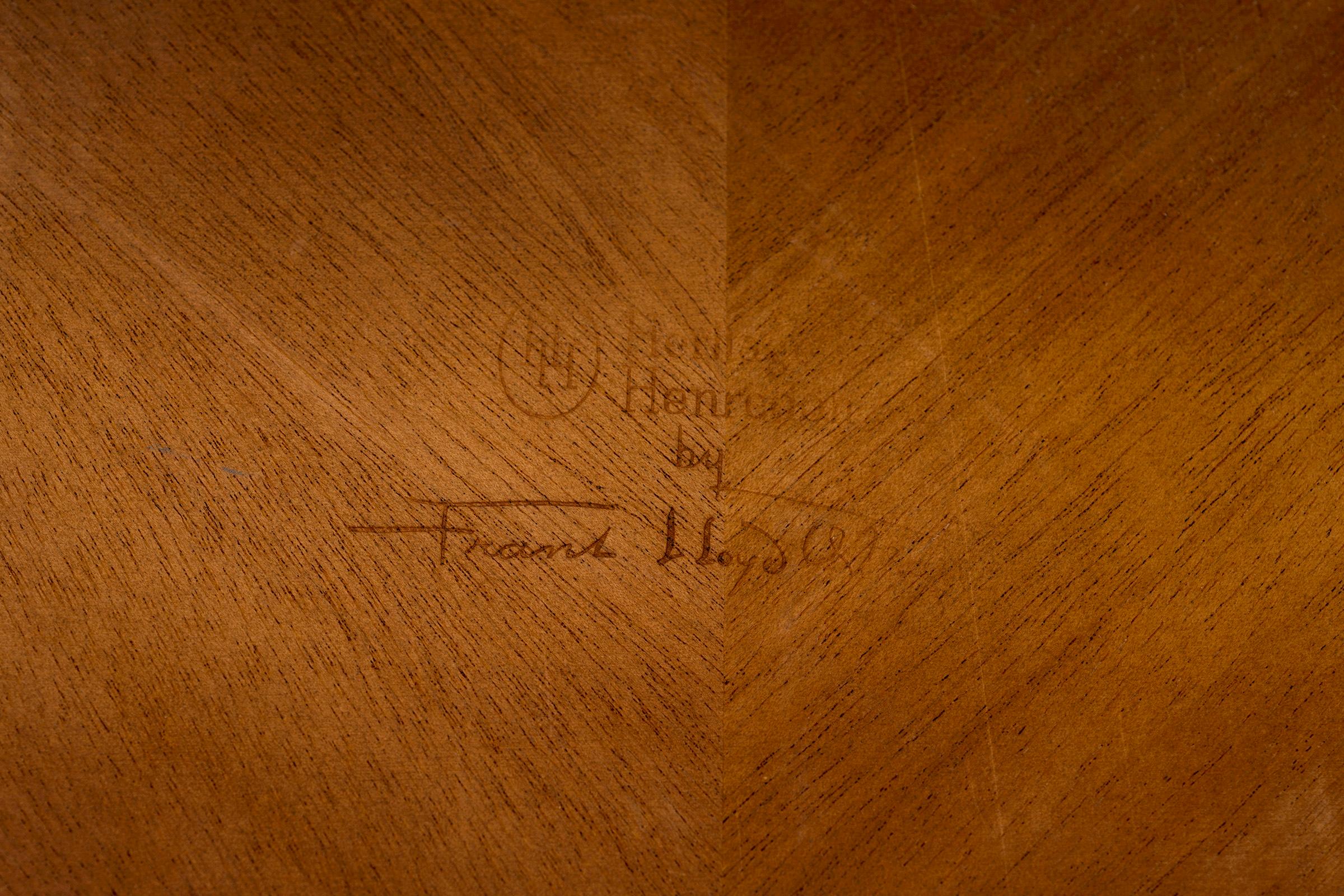 Mahogany Frank Lloyd Wright Taliesin Low Round Dining Table