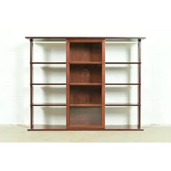 Frank Lloyd Wright Taliesin Mahogany Bookcase or Room Divider, Newly Refinished