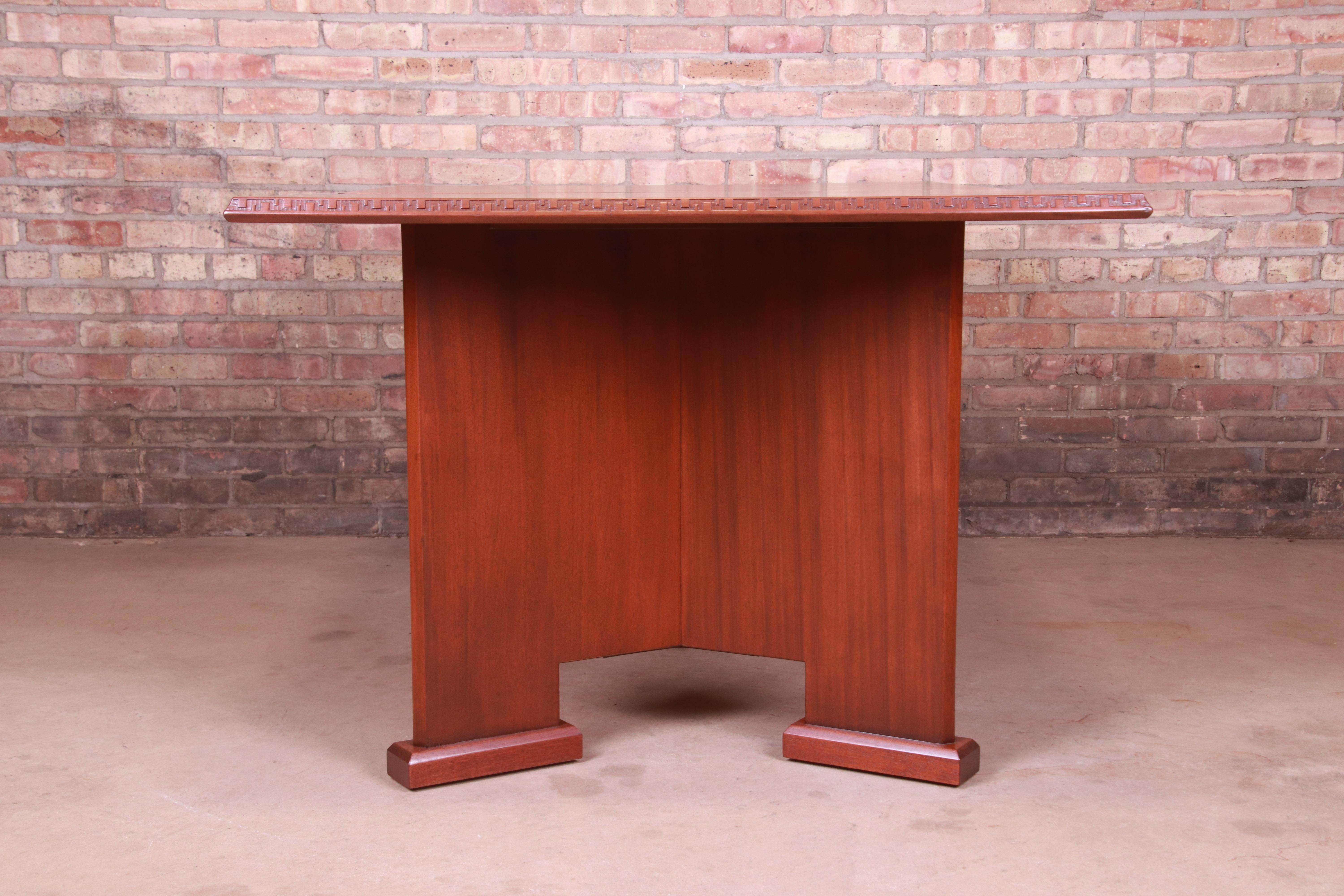Frank Lloyd Wright Taliesin Mahogany Extension Dining Table, Newly Refinished For Sale 12