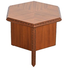 Frank Lloyd Wright Taliesin Mahogany Hexagonal Side Table