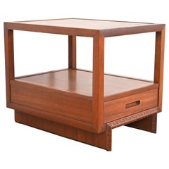Frank Lloyd Wright Taliesin Mahogany Nightstand or Side Table, 1950s