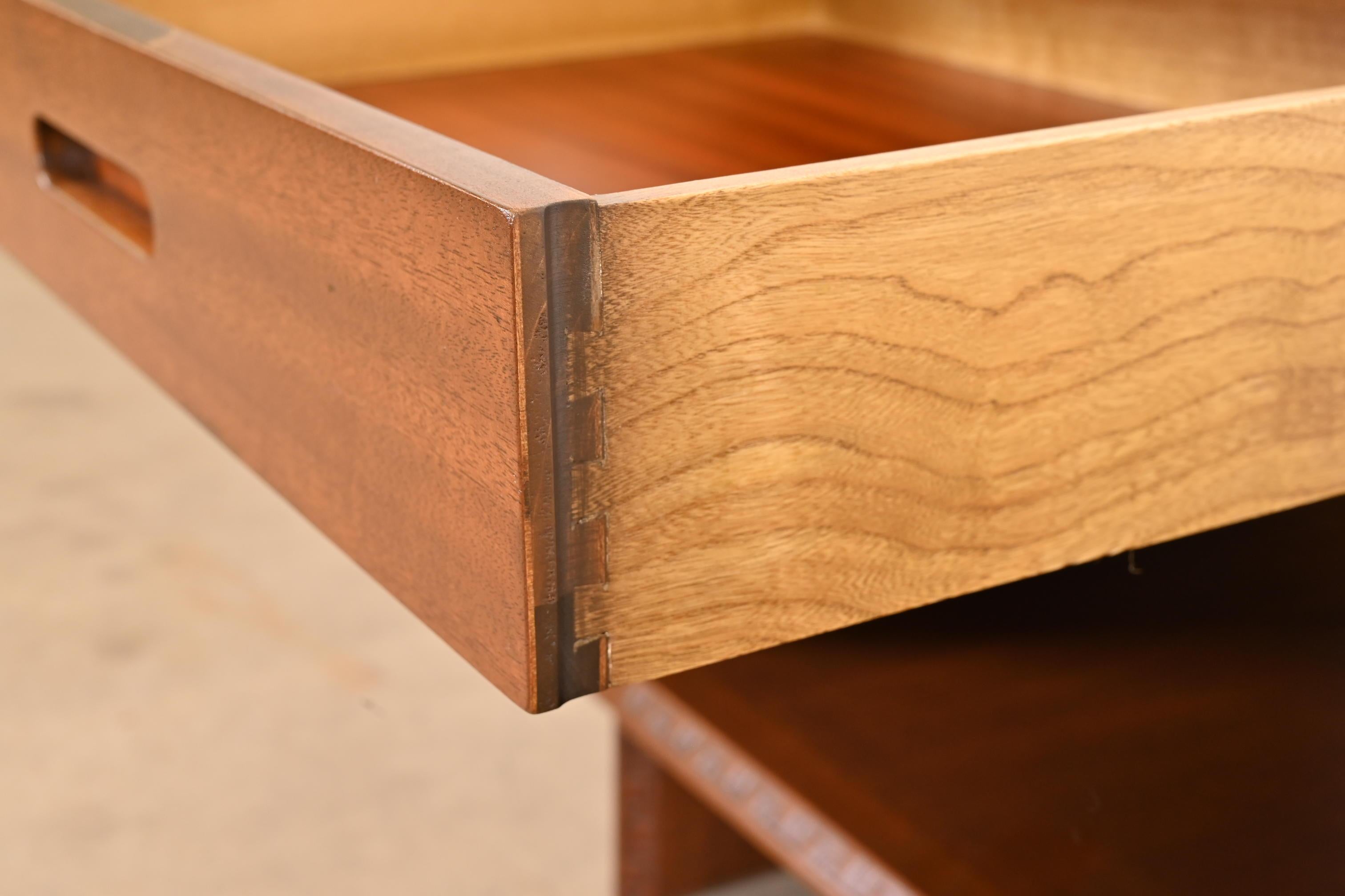Frank Lloyd Wright Taliesin Mahogany Nightstand or Side Table, Newly Restored 6