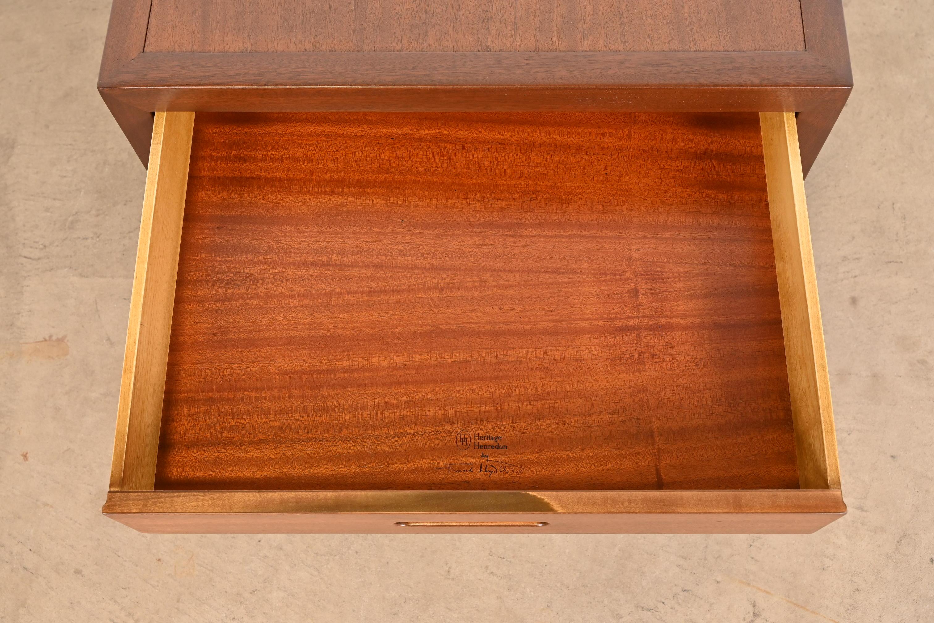 Frank Lloyd Wright Taliesin Mahogany Nightstand or Side Table, Newly Restored 7