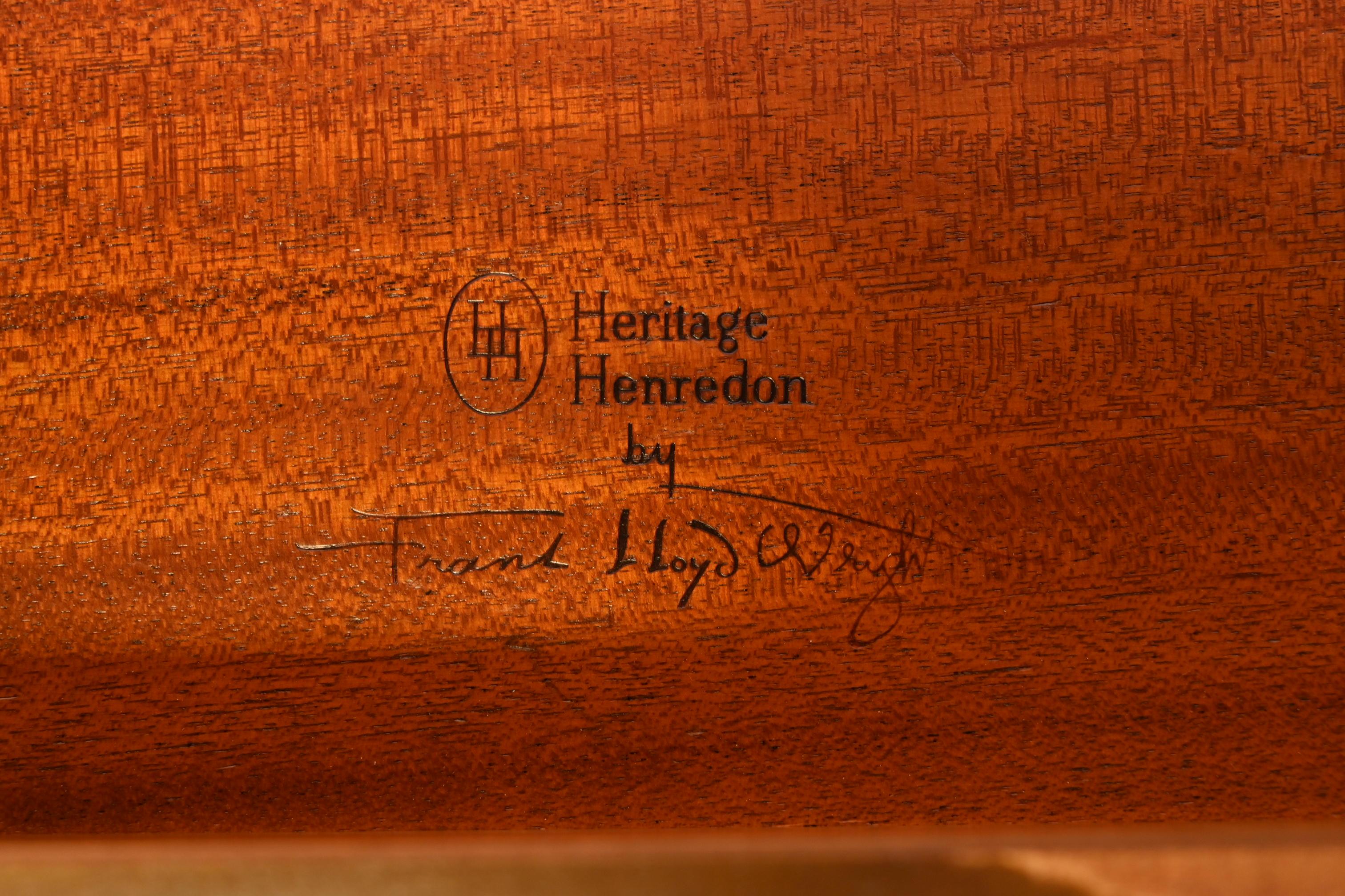 Frank Lloyd Wright Taliesin Mahogany Nightstand or Side Table, Newly Restored 8