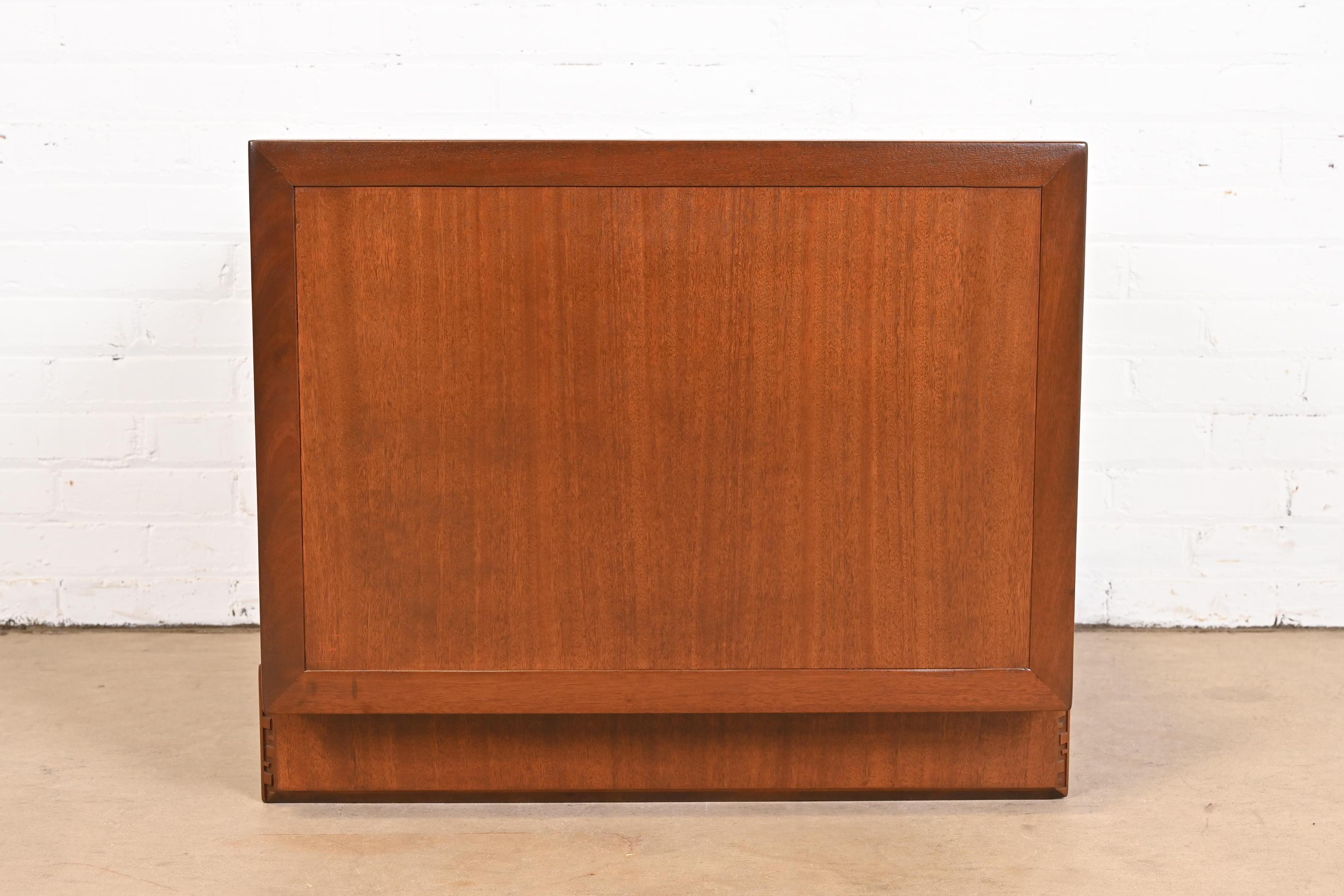 Frank Lloyd Wright Taliesin Mahogany Nightstand or Side Table, Newly Restored 12