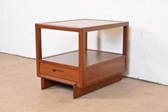 Frank Lloyd Wright Taliesin Mahogany Nightstand or Side Table, Newly Restored