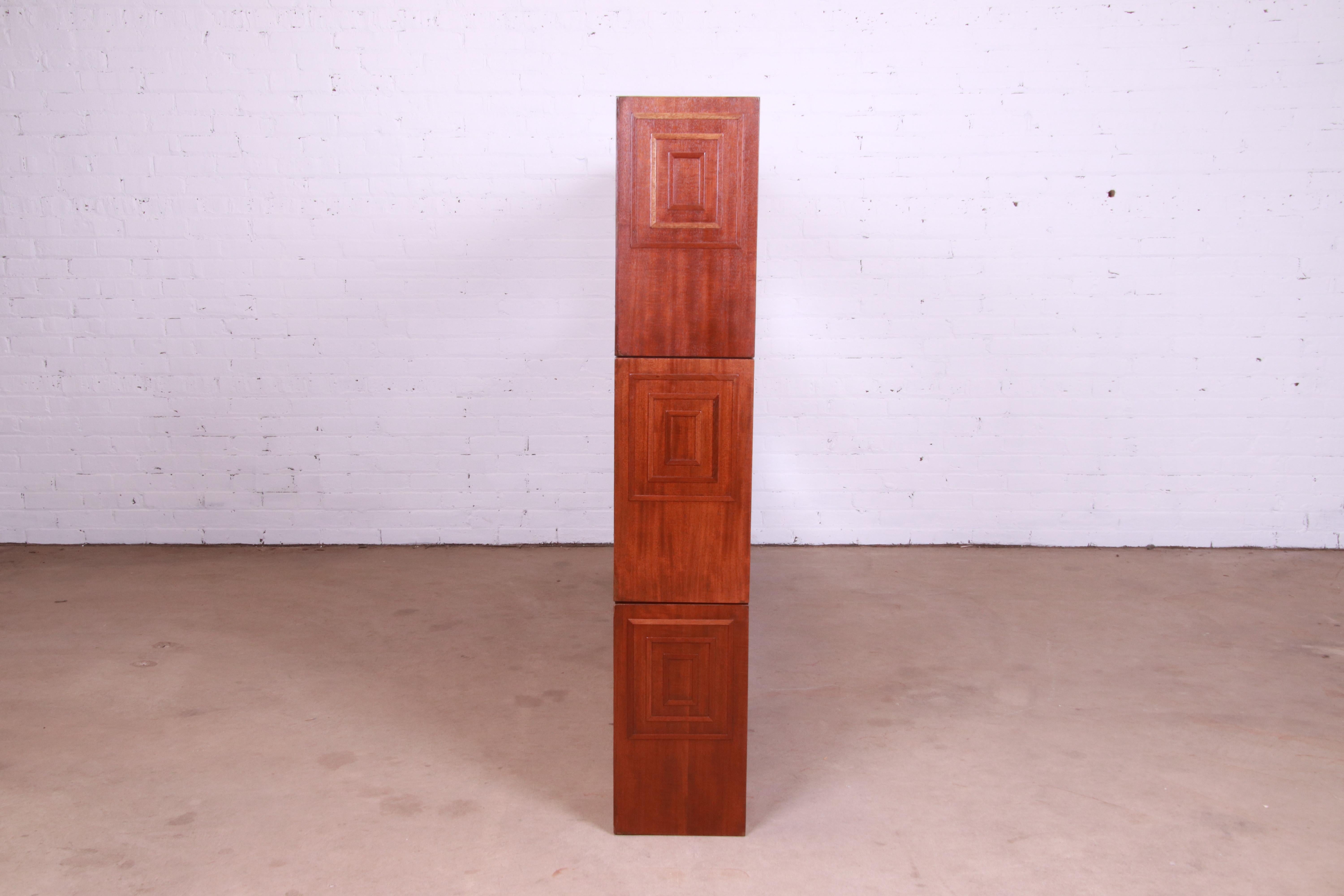 Frank Lloyd Wright Taliesin Mahogany Stacking Etagere or Wall Unit, 1950s 1