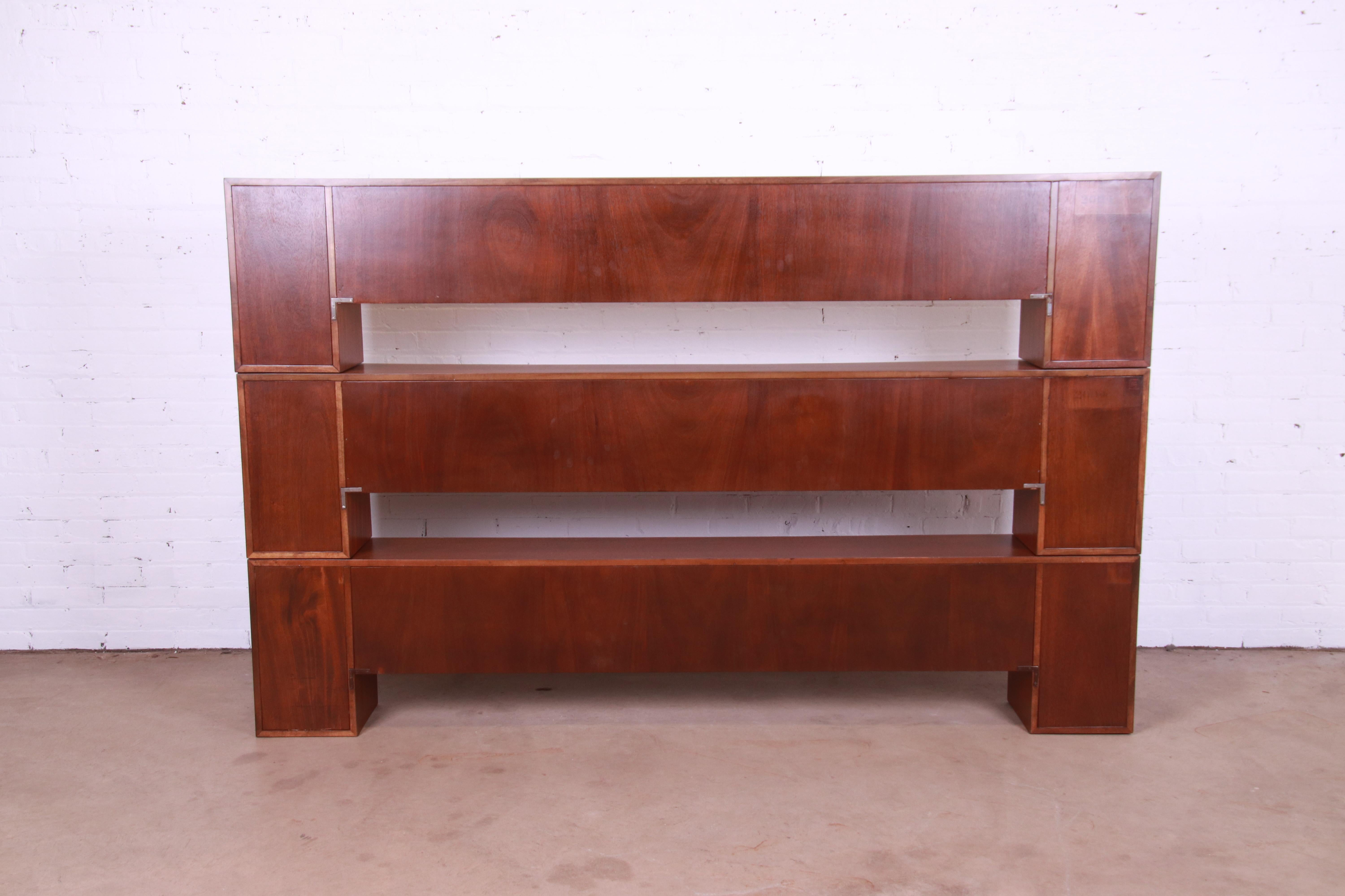 Frank Lloyd Wright Taliesin Mahogany Stacking Etagere or Wall Unit, 1950s 2