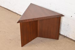 Frank Lloyd Wright Taliesin Mahogany Triangular Side Table, Newly Refinished
