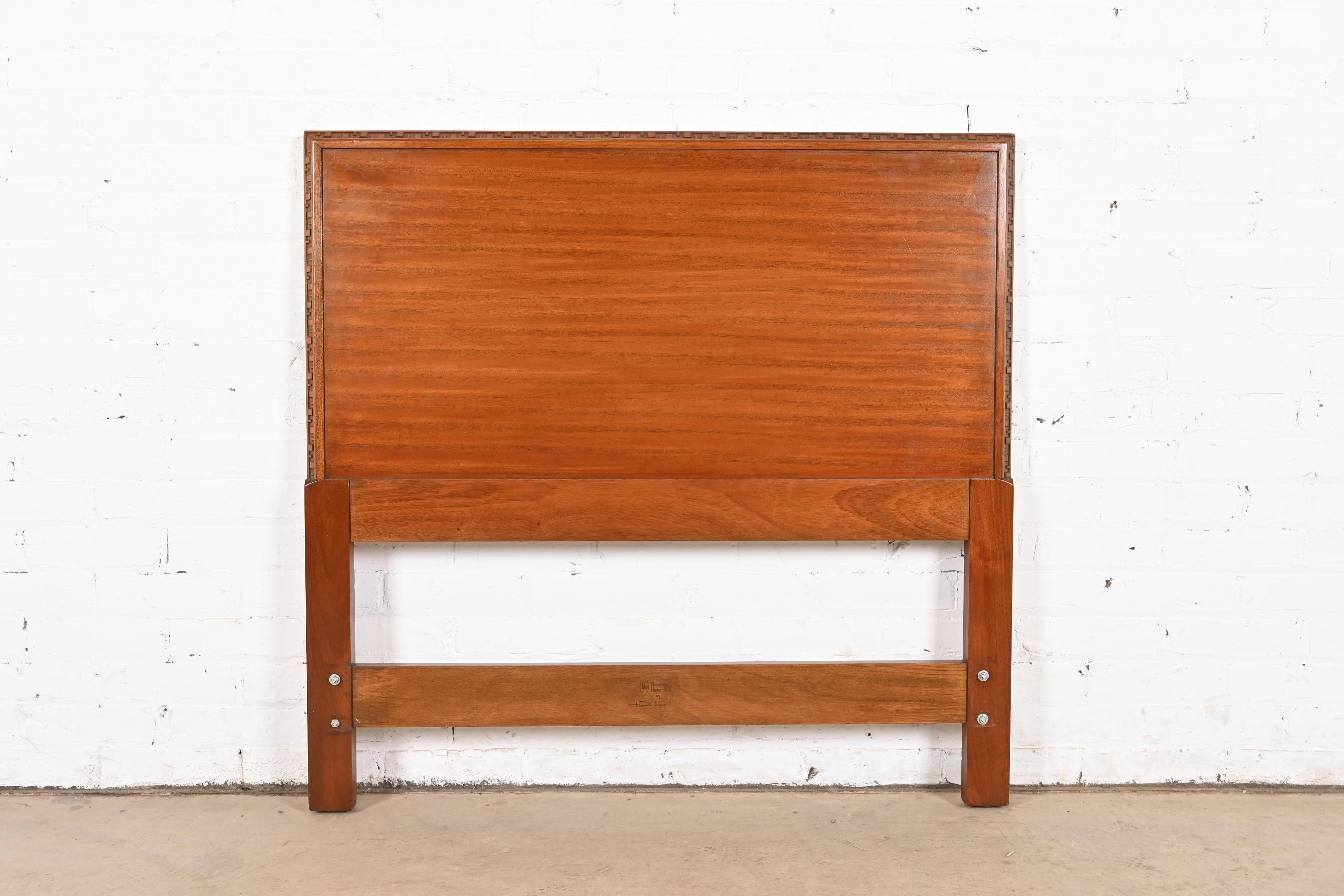 Mid-Century Modern Frank Lloyd Wright Taliesin Mahogany Twin Headboard, 1950s For Sale