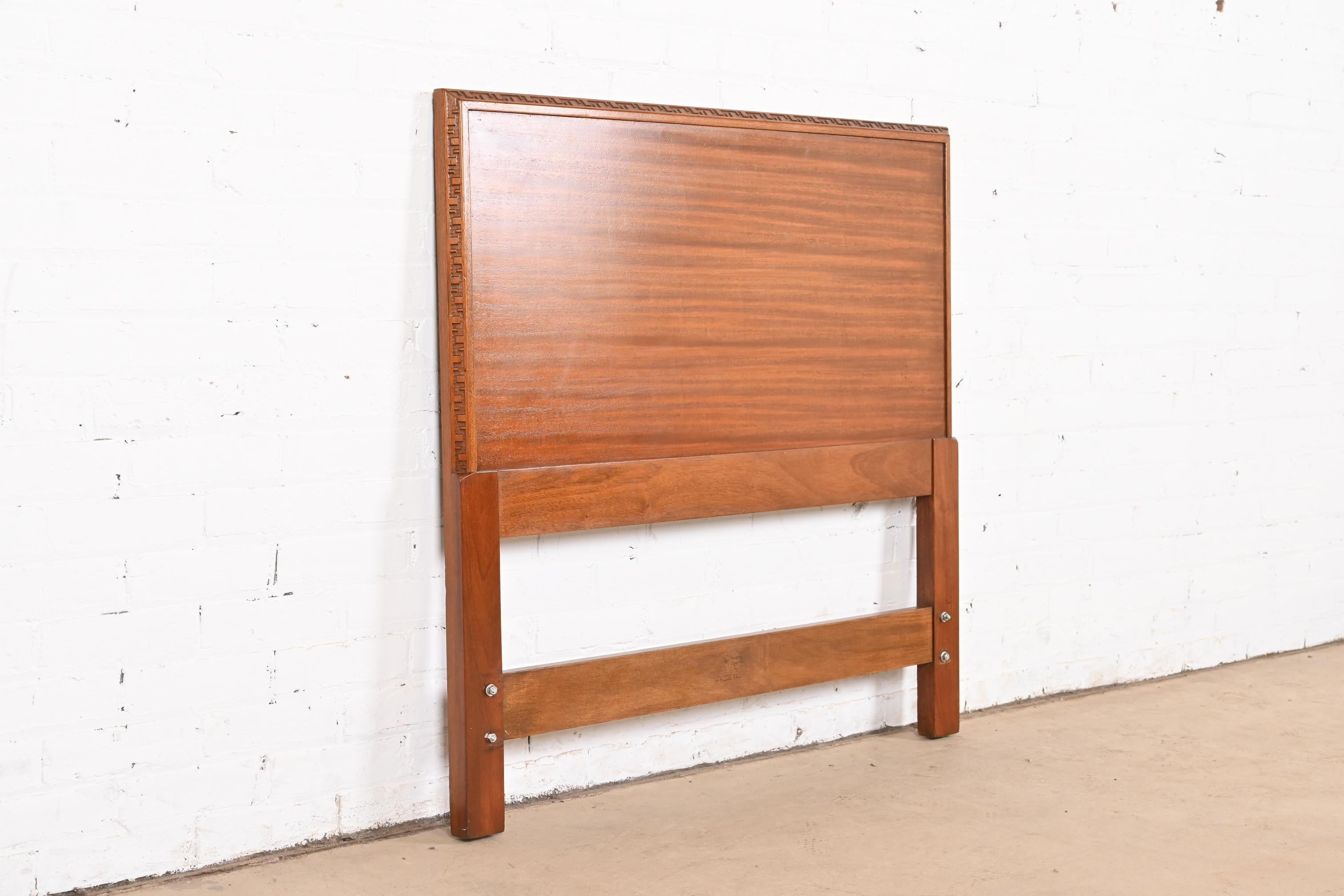 Frank Lloyd Wright Taliesin Mahogany Twin Headboard, 1950s For Sale 1