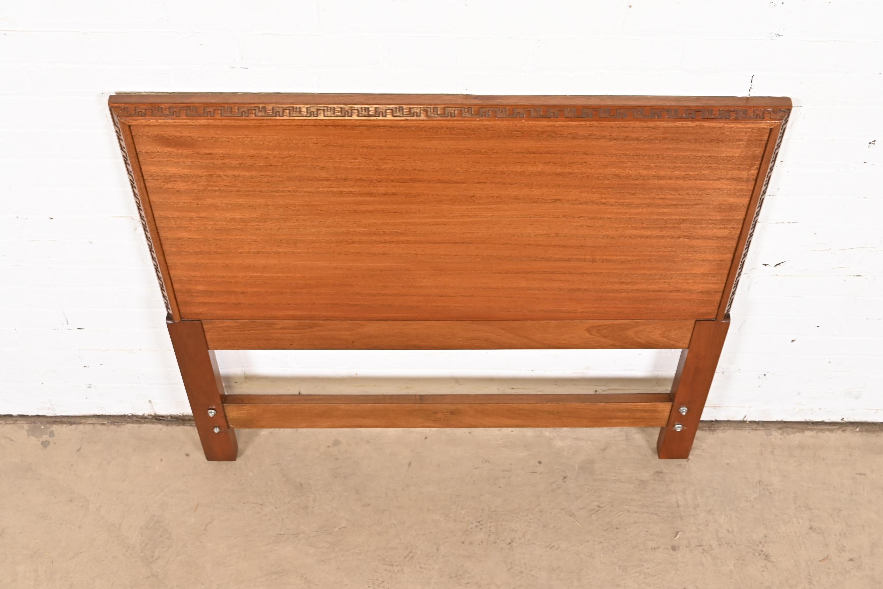 Frank Lloyd Wright Taliesin Mahogany Twin Headboard, 1950s For Sale 2
