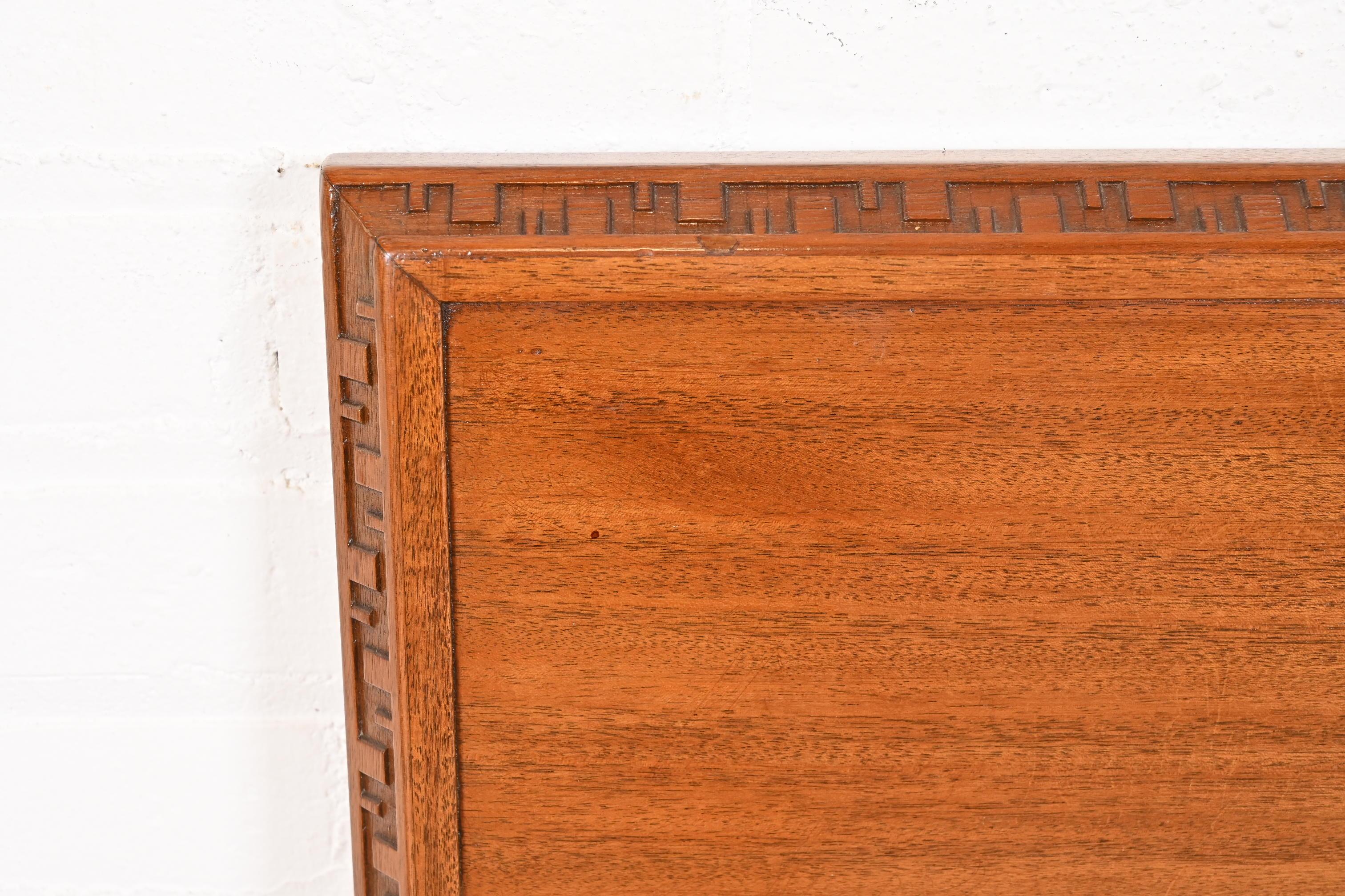 Frank Lloyd Wright Taliesin Mahogany Twin Headboard, 1950s For Sale 3